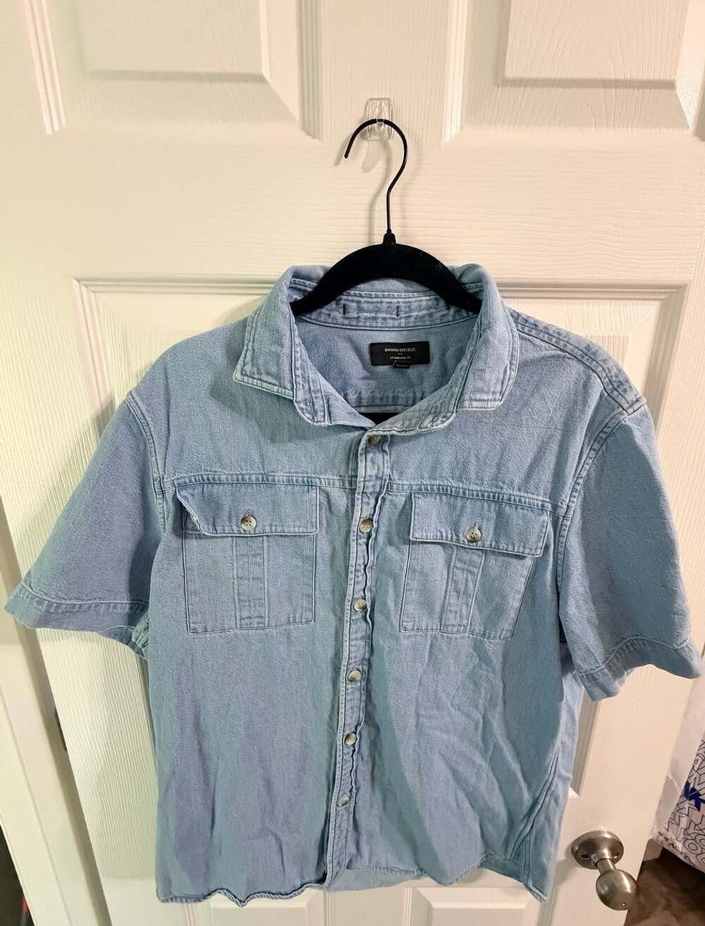 Banana Republic Denim Shirt Standard Fit Size M Light Blue